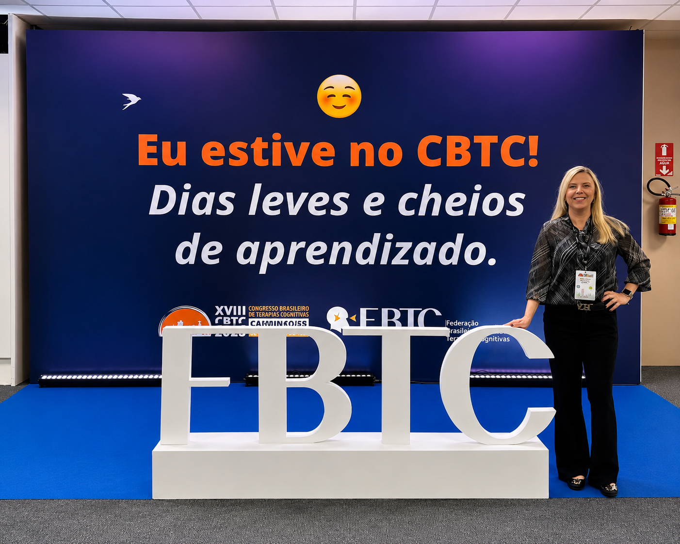Foto individual no painel Eu estive no CBTC, congresso brasileiro de terapias cognitivas